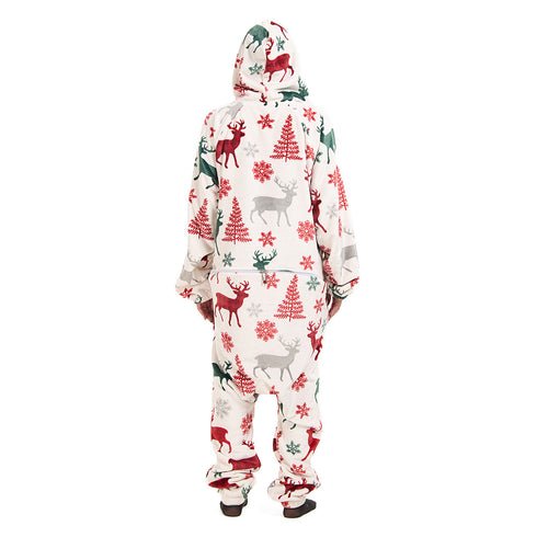 Snuggs Blanket Onesie White Christmas Deer